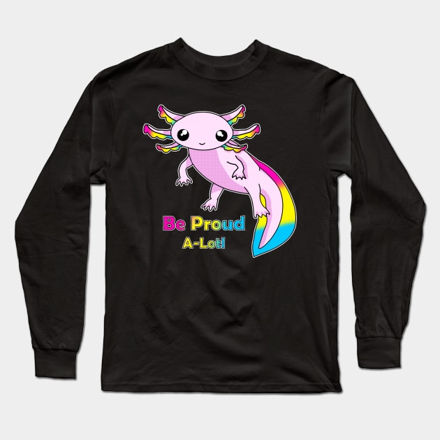 Pan Pride Axolotl Long Sleeve T-Shirt by WulfieTees